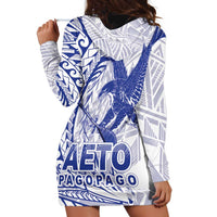 Samoa Pago Pago Aeto Hoodie Dress Wingstyle Blue-White Color - Polynesian Pride