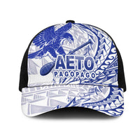American Samoa Pago Pago Aeto Mesh Trucker Cap Wingstyle Blue-White Color LT03 One Size Black White - Polynesian Pride