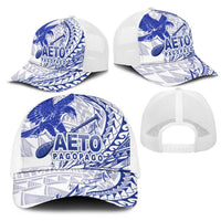 American Samoa Pago Pago Aeto Mesh Trucker Cap Wingstyle Blue-White Color LT03 - Polynesian Pride