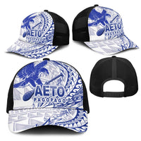American Samoa Pago Pago Aeto Mesh Trucker Cap Wingstyle Blue-White Color LT03 - Polynesian Pride