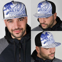 American Samoa Pago Pago Aeto Mesh Trucker Cap Wingstyle Blue-White Color LT03 - Polynesian Pride