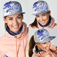 American Samoa Pago Pago Aeto Mesh Trucker Cap Wingstyle Blue-White Color LT03 - Polynesian Pride