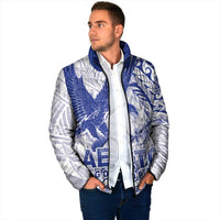 Samoa Pago Pago Aeto Padded Jacket Wingstyle Blue-White Color - Polynesian Pride