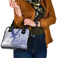 Samoa Pago Pago Aeto Shoulder Handbag Wingstyle Blue-White Color - Polynesian Pride