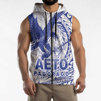 American Samoa Pago Pago Aeto Sleeveless Zip Hoodie Wingstyle Blue-White Color LT03 - Polynesian Pride