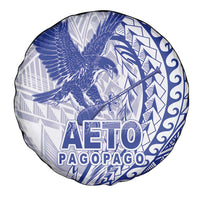 Samoa Pago Pago Aeto Spare Tire Cover Wingstyle Blue-White Color - Polynesian Pride