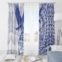 Samoa Pago Pago Aeto Window Curtain Wingstyle Blue-White Color - Polynesian Pride
