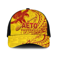 American Samoa Pago Pago Aeto Baseball Net Cap Wingstyle Red-Gold Color LT03 One Size Black Yellow - Polynesian Pride