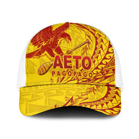 American Samoa Pago Pago Aeto Baseball Net Cap Wingstyle Red-Gold Color LT03 One Size White Yellow - Polynesian Pride