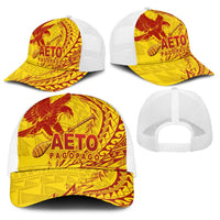 American Samoa Pago Pago Aeto Baseball Net Cap Wingstyle Red-Gold Color LT03 - Polynesian Pride