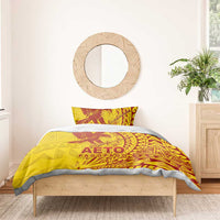 Samoa Pago Pago Aeto Bedding Set Wingstyle Red-Gold Color - Polynesian Pride
