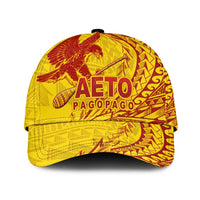 American Samoa Pago Pago Aeto Classic Cap Wingstyle Red-Gold Color LT03 Universal Fit Yellow - Polynesian Pride