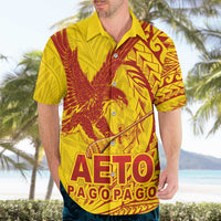 Samoa Pago Pago Aeto Hawaiian Shirt Wingstyle Red-Gold Color - Polynesian Pride