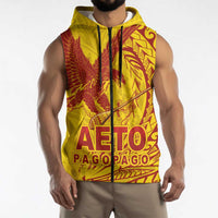 American Samoa Pago Pago Aeto Sleeveless Zip Hoodie Wingstyle Red-Gold Color LT03 - Polynesian Pride