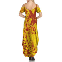 Samoa Pago Pago Aeto Summer Maxi Dress Wingstyle Red-Gold Color - Polynesian Pride
