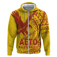Samoa Pago Pago Aeto Zip Hoodie Wingstyle Red-Gold Color - Polynesian Pride