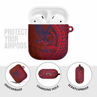 American Samoa Pago Pago Aeto AirPods Case Wingstyle Red-Blue Color LT03 - Polynesian Pride