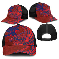 American Samoa Pago Pago Aeto Baseball Net Cap Wingstyle Red-Blue Color LT03 - Polynesian Pride