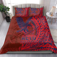 Samoa Pago Pago Aeto Bedding Set Wingstyle Red-Blue Color - Polynesian Pride