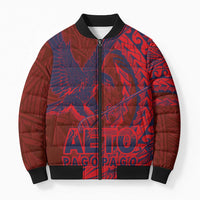 Samoa Pago Pago Aeto Bomber Puffer Jacket Wingstyle Red-Blue Color - Polynesian Pride