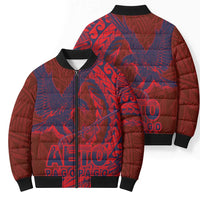 Samoa Pago Pago Aeto Bomber Puffer Jacket Wingstyle Red-Blue Color - Polynesian Pride