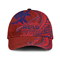 American Samoa Pago Pago Aeto Classic Cap Wingstyle Red-Blue Color LT03 Universal Fit Red - Polynesian Pride