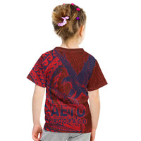 Samoa Pago Pago Aeto Kid T Shirt Wingstyle Red-Blue Color - Polynesian Pride