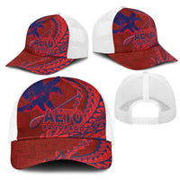 American Samoa Pago Pago Aeto Mesh Trucker Cap Wingstyle Red-Blue Color LT03 - Polynesian Pride