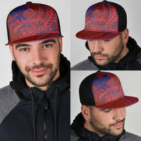American Samoa Pago Pago Aeto Mesh Trucker Cap Wingstyle Red-Blue Color LT03 - Polynesian Pride