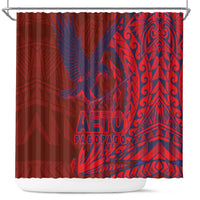 Samoa Pago Pago Aeto Shower Curtain Wingstyle Red-Blue Color - Polynesian Pride