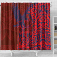 Samoa Pago Pago Aeto Shower Curtain Wingstyle Red-Blue Color - Polynesian Pride
