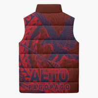 Samoa Pago Pago Aeto Sleeveless Puffer Jacket Wingstyle Red-Blue Color - Polynesian Pride