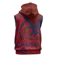 American Samoa Pago Pago Aeto Sleeveless Zip Hoodie Wingstyle Red-Blue Color LT03 - Polynesian Pride
