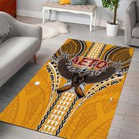 Samoa Pago Pago Aeto Area Rug Bald Eagle with Polynesian Art Tattoos - Polynesian Pride