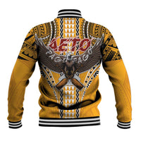Samoa Pago Pago Aeto Baseball Jacket Bald Eagle with Polynesian Art Tattoos - Polynesian Pride