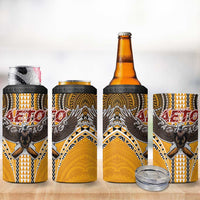 Samoa Pago Pago Aeto 4 in 1 Can Cooler Tumbler Bald Eagle with Polynesian Art Tattoos - Polynesian Pride