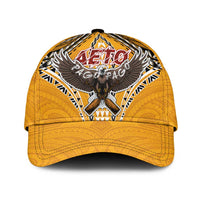 American Samoa Pago Pago Aeto Classic Cap Bald Eagle with Polynesian Art Tattoos LT03 Universal Fit Yellow - Polynesian Pride