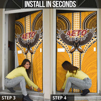 Samoa Pago Pago Aeto Door Cover Bald Eagle with Polynesian Art Tattoos - Polynesian Pride