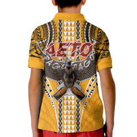 Samoa Pago Pago Aeto Kid Polo Shirt Bald Eagle with Polynesian Art Tattoos - Polynesian Pride