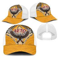 American Samoa Pago Pago Aeto Mesh Trucker Cap Bald Eagle with Polynesian Art Tattoos LT03 - Polynesian Pride