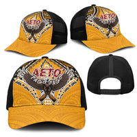 American Samoa Pago Pago Aeto Mesh Trucker Cap Bald Eagle with Polynesian Art Tattoos LT03 - Polynesian Pride