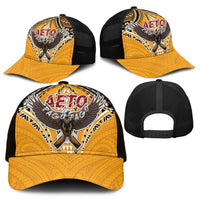 American Samoa Pago Pago Aeto Mesh Trucker Cap Bald Eagle with Polynesian Art Tattoos - Polynesian Pride