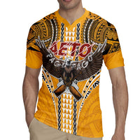 Samoa Pago Pago Aeto Rugby Jersey Bald Eagle with Polynesian Art Tattoos - Polynesian Pride