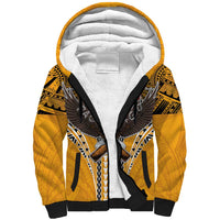 American Samoa Pago Pago Aeto Sherpa Hoodie Bald Eagle with Polynesian Art Tattoos LT03 Unisex Yellow - Polynesian Pride