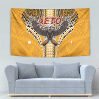 Samoa Pago Pago Aeto Tapestry Bald Eagle with Polynesian Art Tattoos - Polynesian Pride