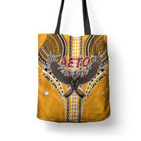 American Samoa Pago Pago Aeto Tote Bag Bald Eagle with Polynesian Art Tattoos LT03 - Polynesian Pride