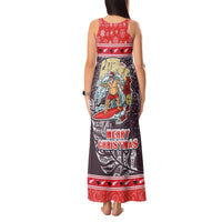 New Zealand Christmas Tank Maxi Dress Santa Catch The Wave Maori Pattern Retro Style LT03 - Polynesian Pride