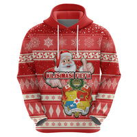 Tonga Christmas Hoodie The Santa Coat of Arms with Ngatu and Snow Pattern LT03 - Polynesian Pride