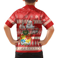 tonga-christmas-kid-hawaiian-shirt-the-santa-coat-of-arms-with-ngatu-and-snow-pattern