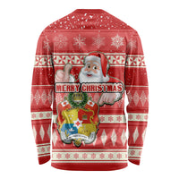 Tonga Christmas Long Sleeve Shirt The Santa Coat of Arms with Ngatu and Snow Pattern LT03 - Polynesian Pride